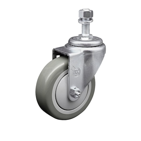 Service Caster 4'' Gray Polyurethane Creeper Swivel 1/2'' Threaded Stem Caster CREE-SCC-TS20S414-PPUB-121315